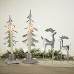 Serrv Hammered Silver Reindeer: Large