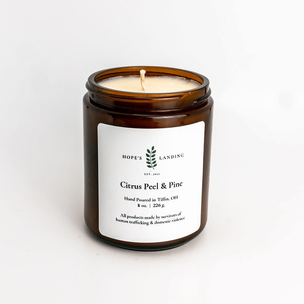 Hopes Landing Citrus Peel & Pine Candle 8oz Jar