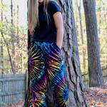 Unique Batik Cotton Tie Dye Lounge Pants: Rainbow