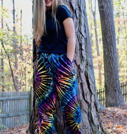 Unique Batik Cotton Tie Dye Lounge Pants: Rainbow