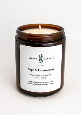 Hopes Landing Sage & Lemongrass Candle 8oz Jar