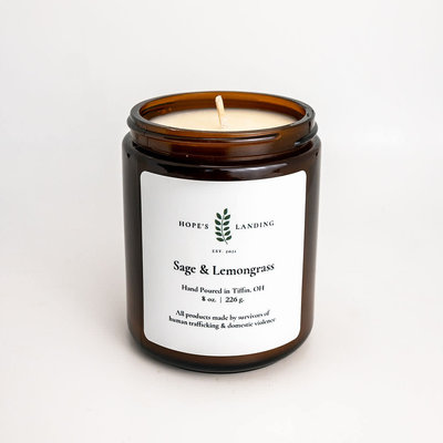 Hopes Landing Sage & Lemongrass Candle 8oz Jar