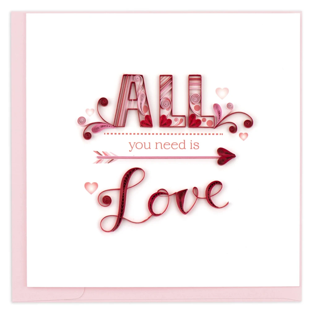 Quilling Card All You Need Is Love Quilled Card