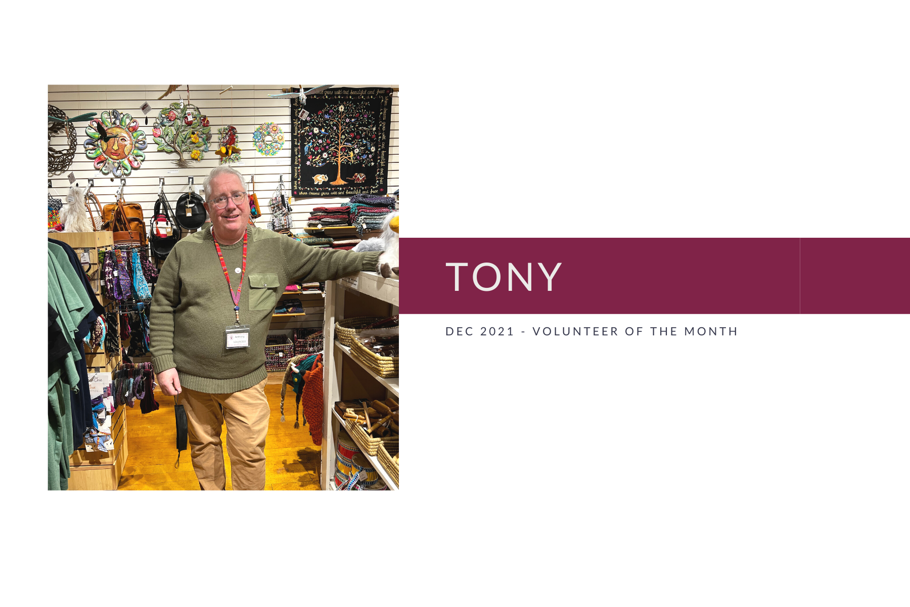 Meet Tony: Volunteer of the Month (December 2021)