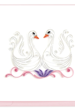 Quilling Card Decorative Swans Quilled Greeting Card