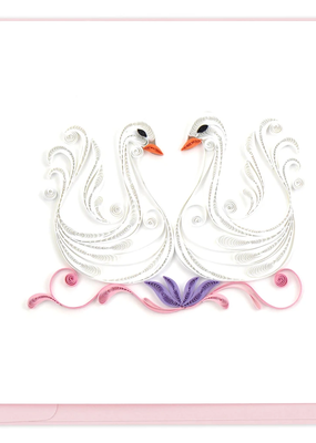 Quilling Card Decorative Swans Quilled Greeting Card