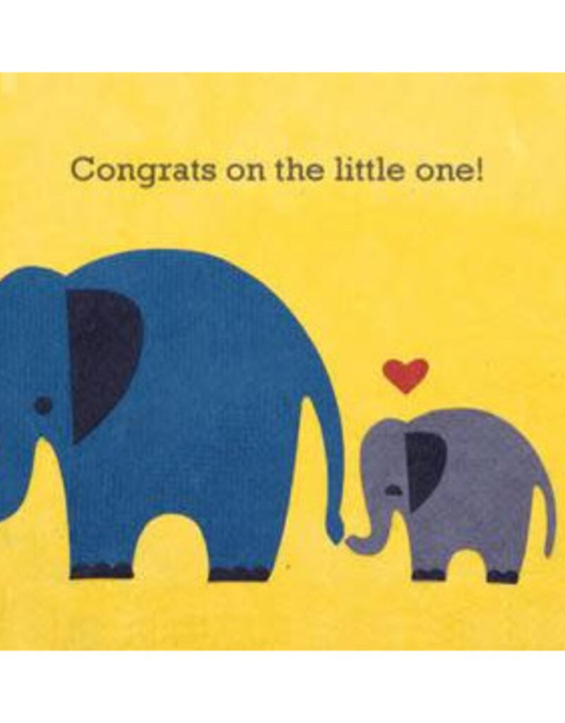 Good Paper Elephant Congrats Baby Card