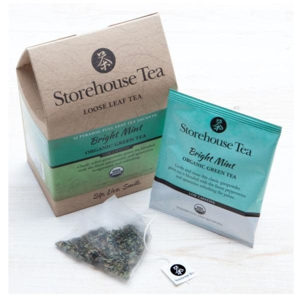 Storehouse Tea Bright Mint Green Tea 12 Sachet Box