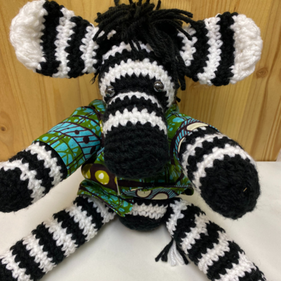 Creation Hive Crocheted Zebra Stuffed Animal