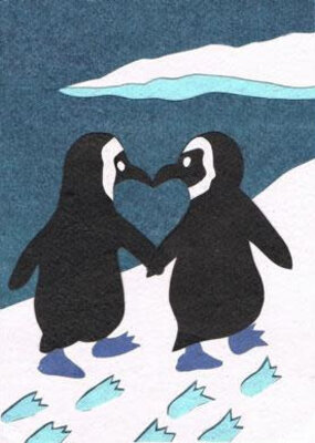 Good Paper penguin love