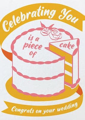 Good Paper Piece of Cake Wedding Card
