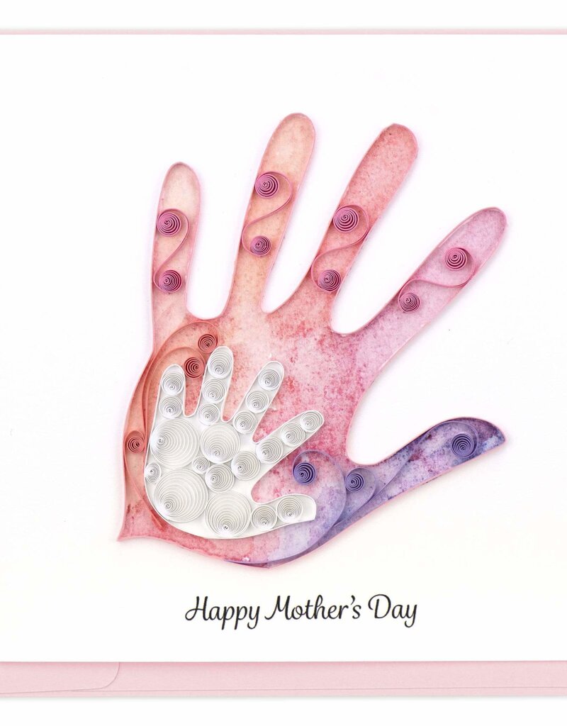 Quilling Card Mother's Day Handprint Quilled Card