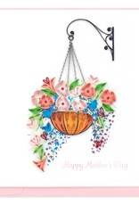 Quilling Card Mother's Day Hanging Flower Basket Quilled Card