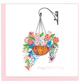 Quilling Card Mother's Day Hanging Flower Basket Quilled Card