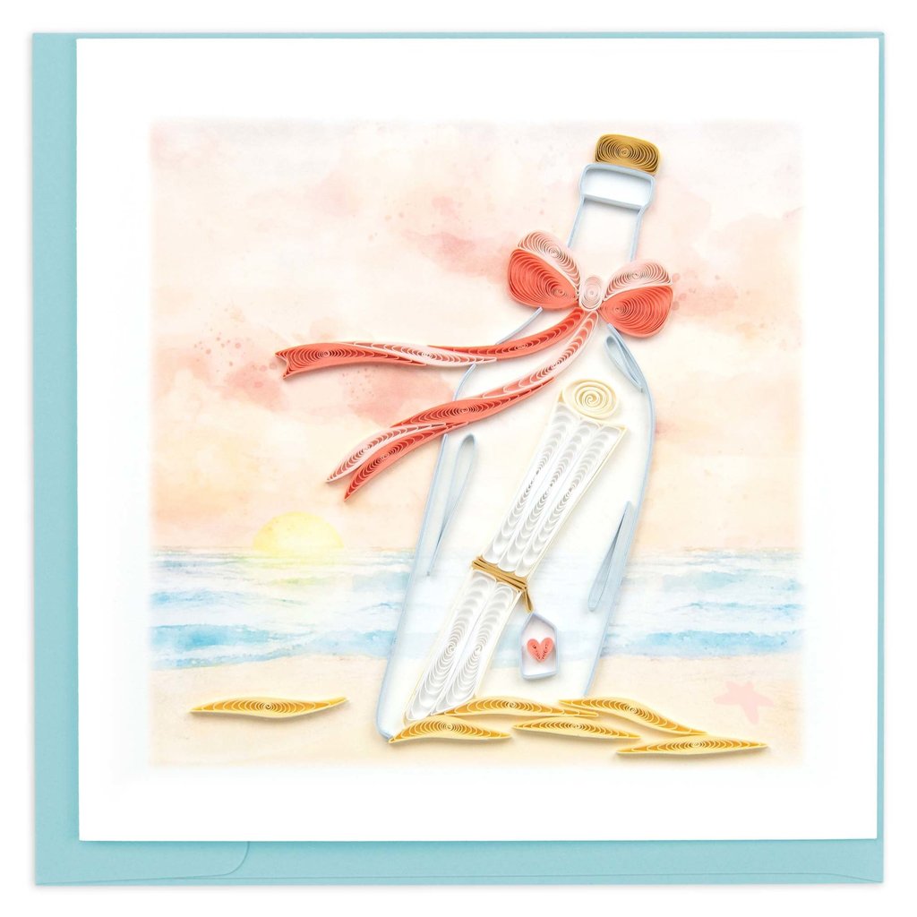 Quilling Card Love Message in a Bottle Quilled Card