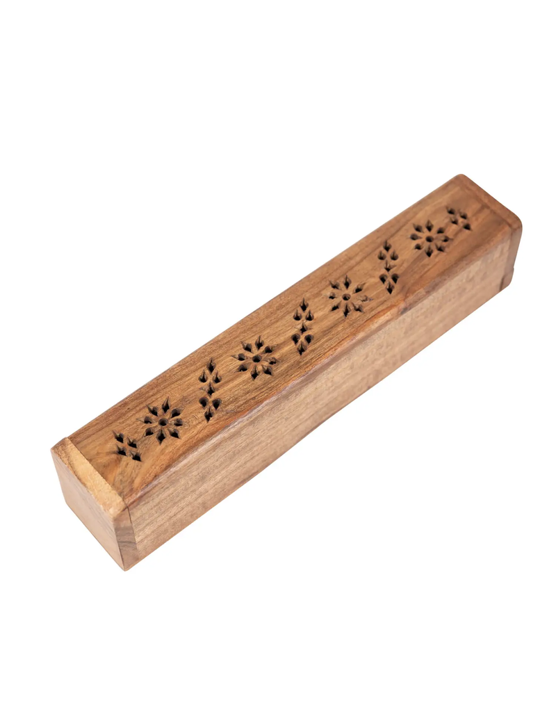 Ten Thousand Villages Acacia Wood Incense Burner Box