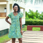 Global Mamas Button Front Dress Green Rings