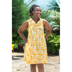 Global Mamas Eli Dress Gold Ginkgo