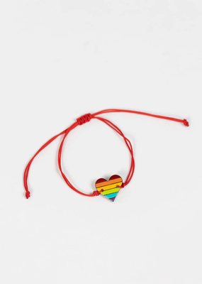 Ten Thousand Villages Rainbow Heart Gourd Bracelet