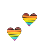Ten Thousand Villages Rainbow Heart Gourd Earrings