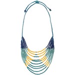 Global Mamas Azonto Glass Bead Necklace: Lagoon
