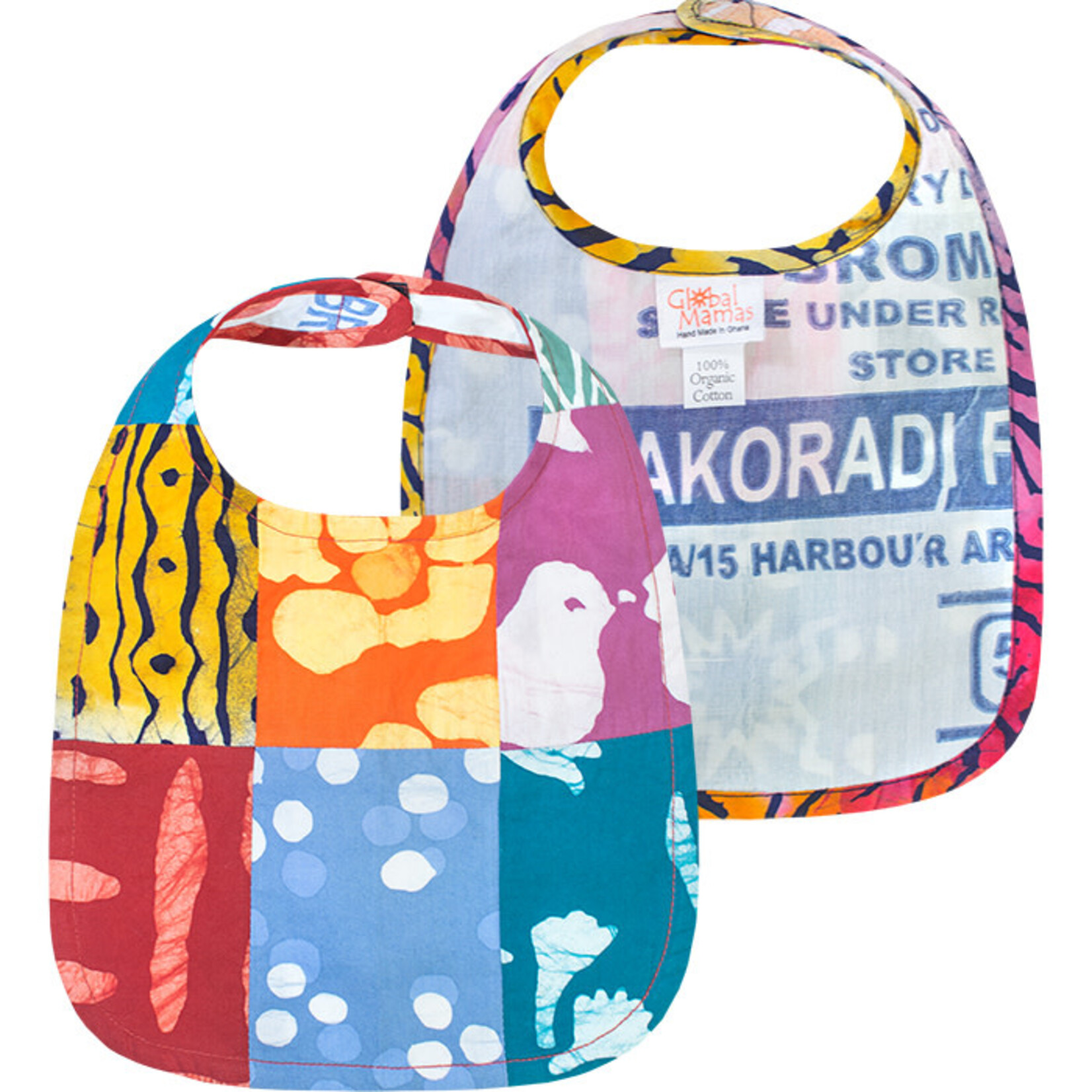 Global Mamas Organic Cotton Baby Bib: Assorted Patchwork