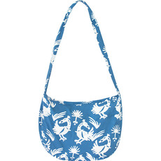Global Mamas Batik Globe Trotter Bag: Blue Sankofa