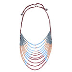 Global Mamas Azonto Glass Bead Necklace: Rose