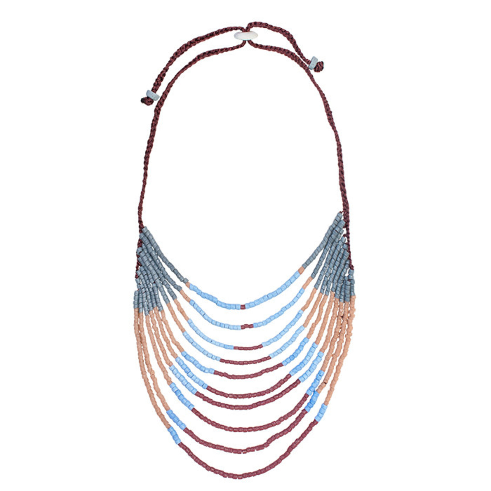 Global Mamas Azonto Glass Bead Necklace: Rose