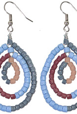 Global Mamas Azonto Glass Bead Earrings: Rose