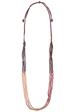 Global Mamas Ombre Glass Bead Necklace: Rose