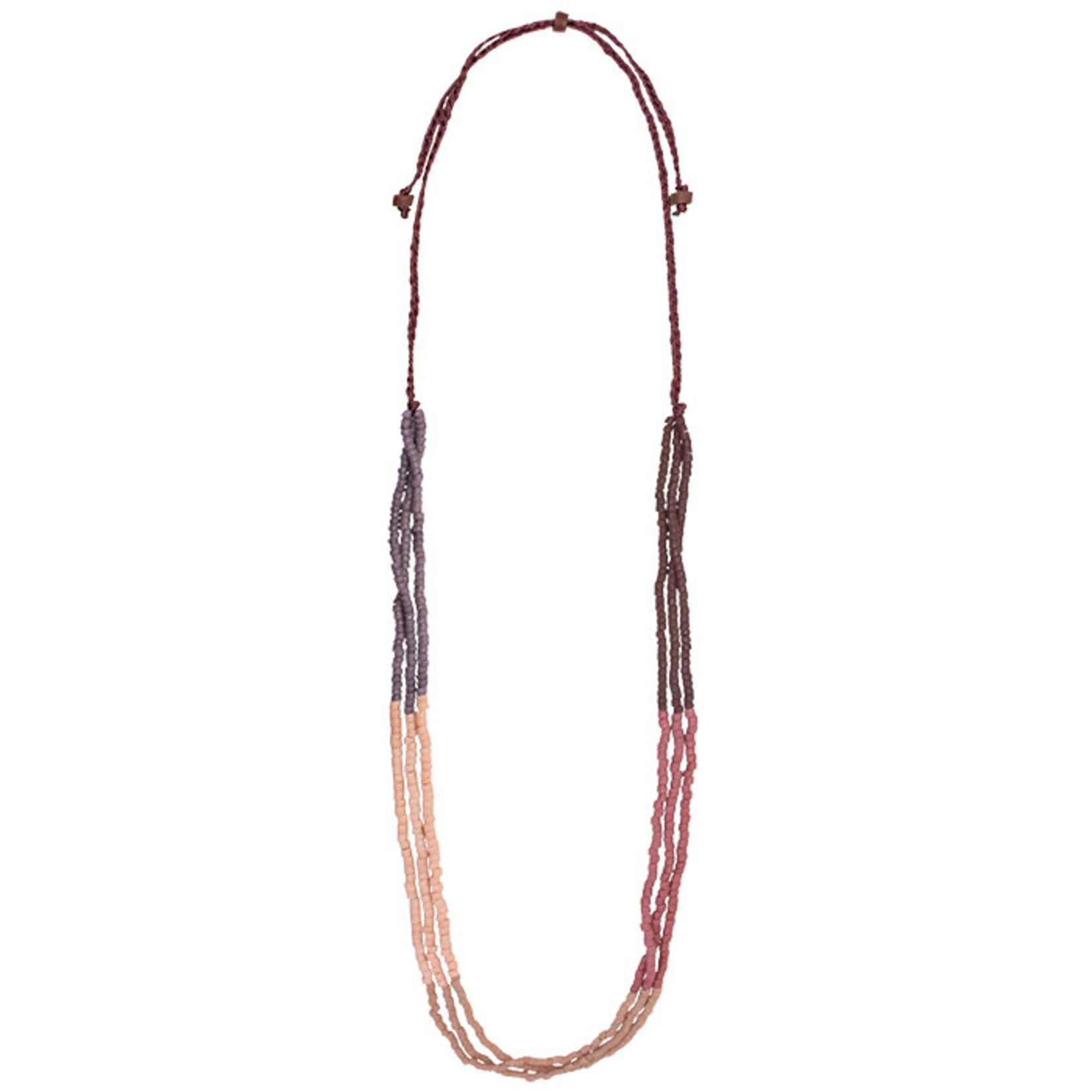 Global Mamas Ombre Glass Bead Necklace: Rose