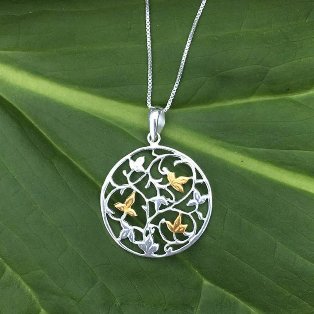 Women's Peace Collection Flowering Vines Sterling Silver Necklace