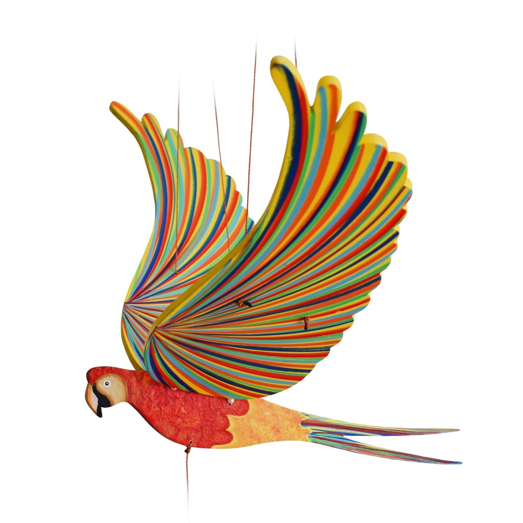 Tulia's Artisan Gallery Flying Mobile: Macaw Parrot