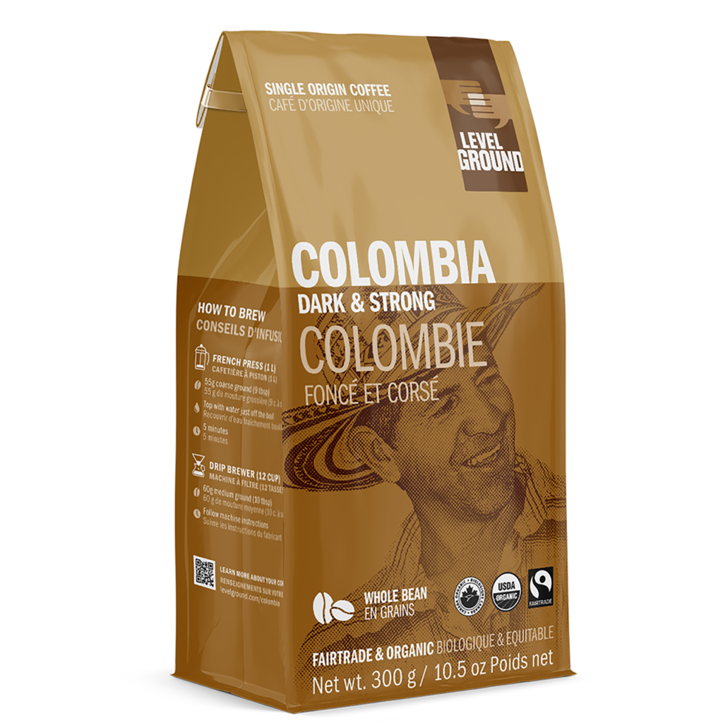 Level Ground Trading Colombia Whole Bean Coffee 10.5 Oz