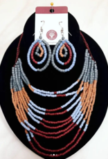 Global Mamas Azonto Glass Bead Necklace: Rose