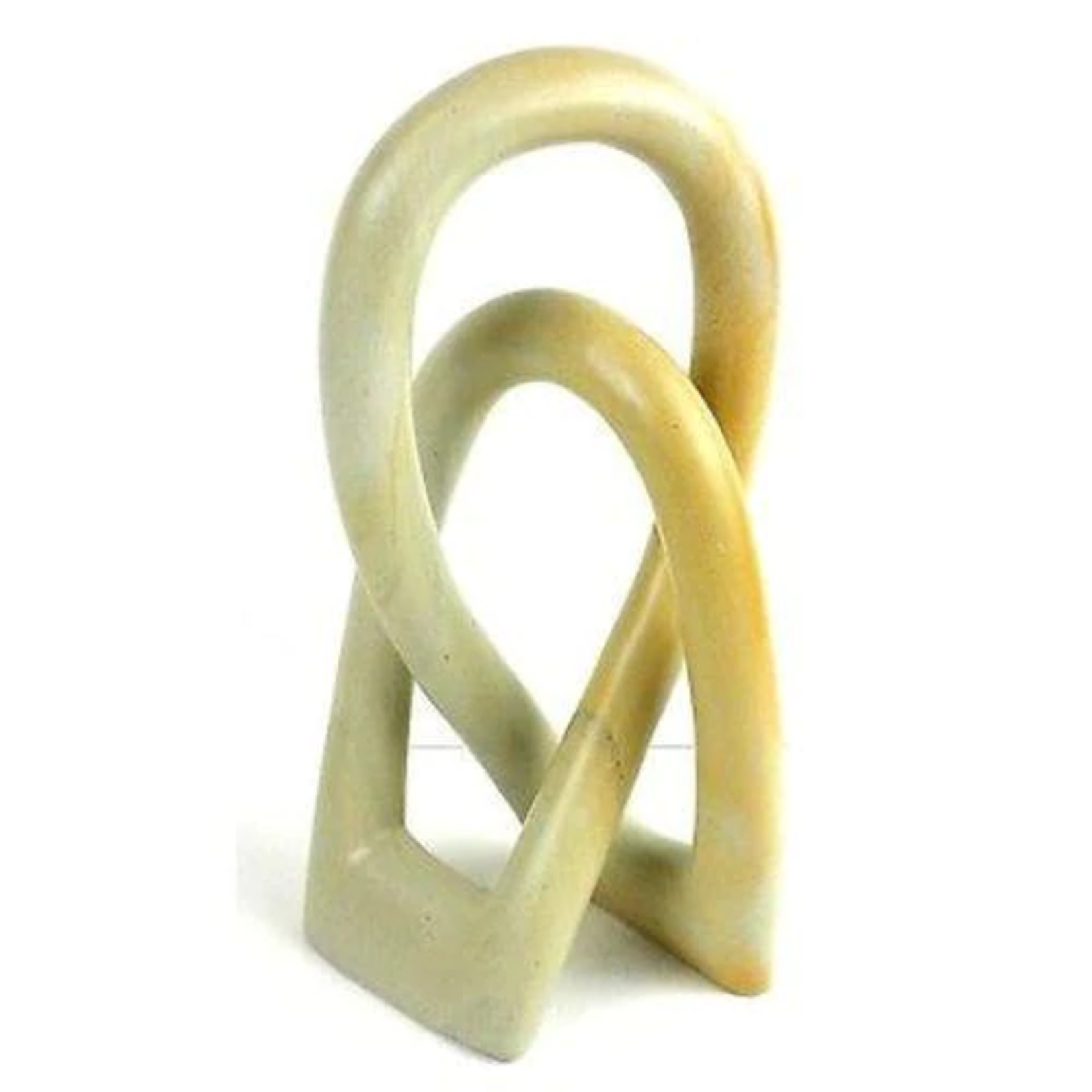 Global Crafts Lover's Knot Soapstone Sculpture-Natural Stone- 8 inch