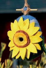 DZI Handmade Sunflower Wool Felt Birdhouse