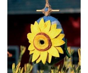 DZI Handmade Sunflower Wool Felt Birdhouse