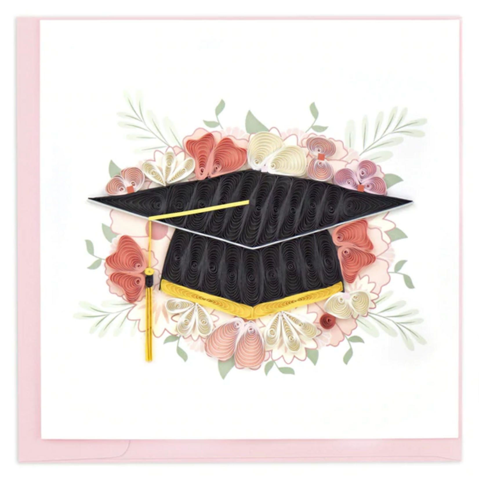 Quilling Card Floral Mortarboard Graduation Quilled Card