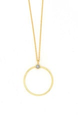 Fair Anita White Moonstone Loop Necklace