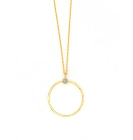 Fair Anita White Moonstone Loop Necklace