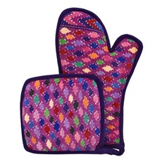 Unique Batik Huipil Oven Mitt & Potholder Set