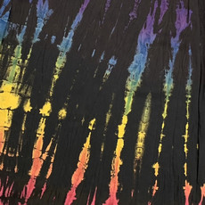 Unique Batik Fringed Tie Dye Top: Rainbow