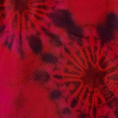 Unique Batik Layered Tie Dye Long Sleeve Tunic: Red