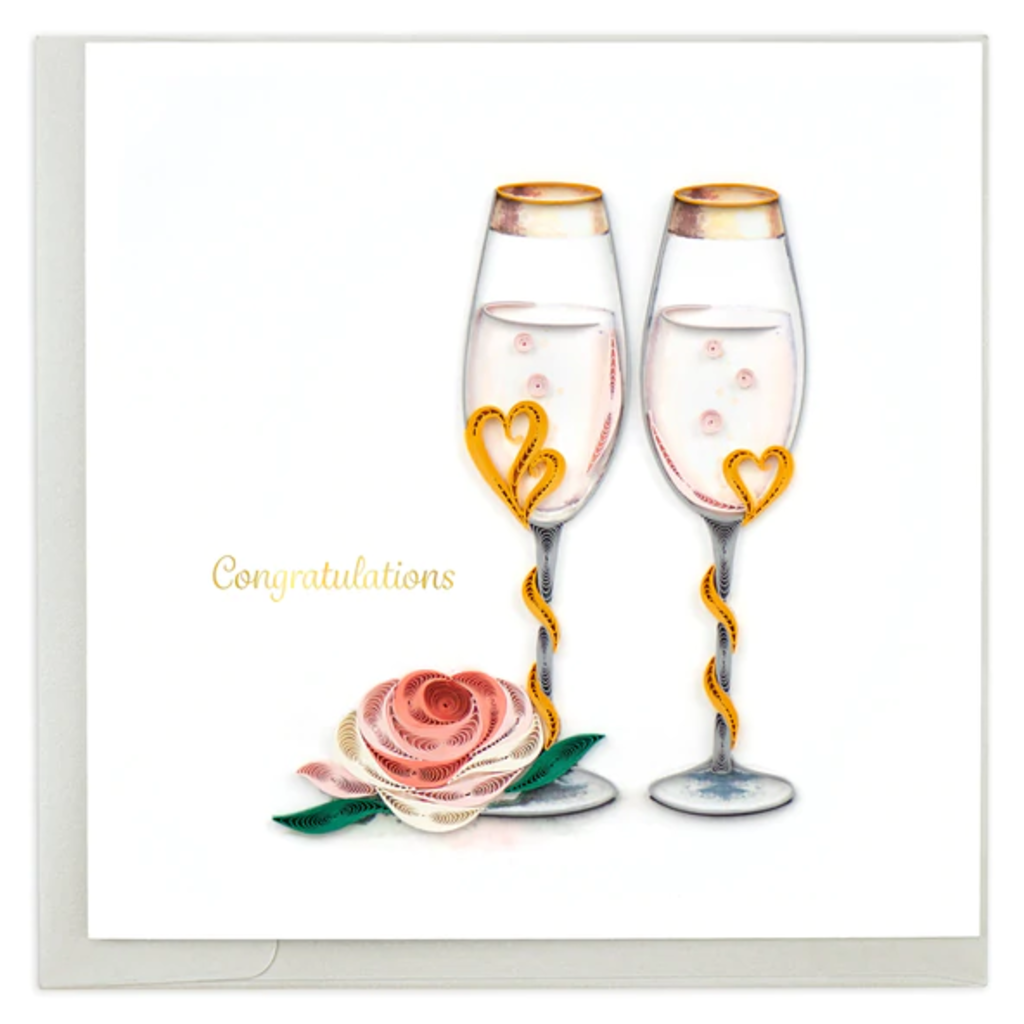 Quilling Card Toasting Flutes Quilled Card
