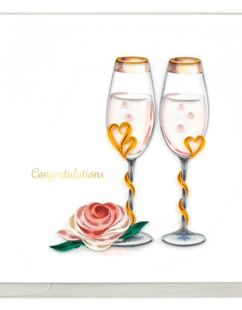 Quilling Card Toasting Flutes Quilled Card