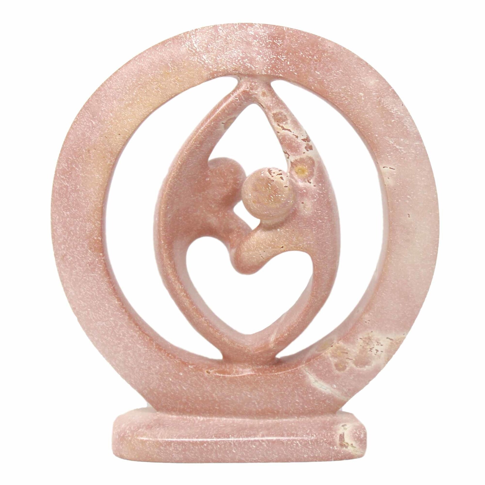 Global Crafts Lover's Embrace Soapstone Sculpture  8in- Natural