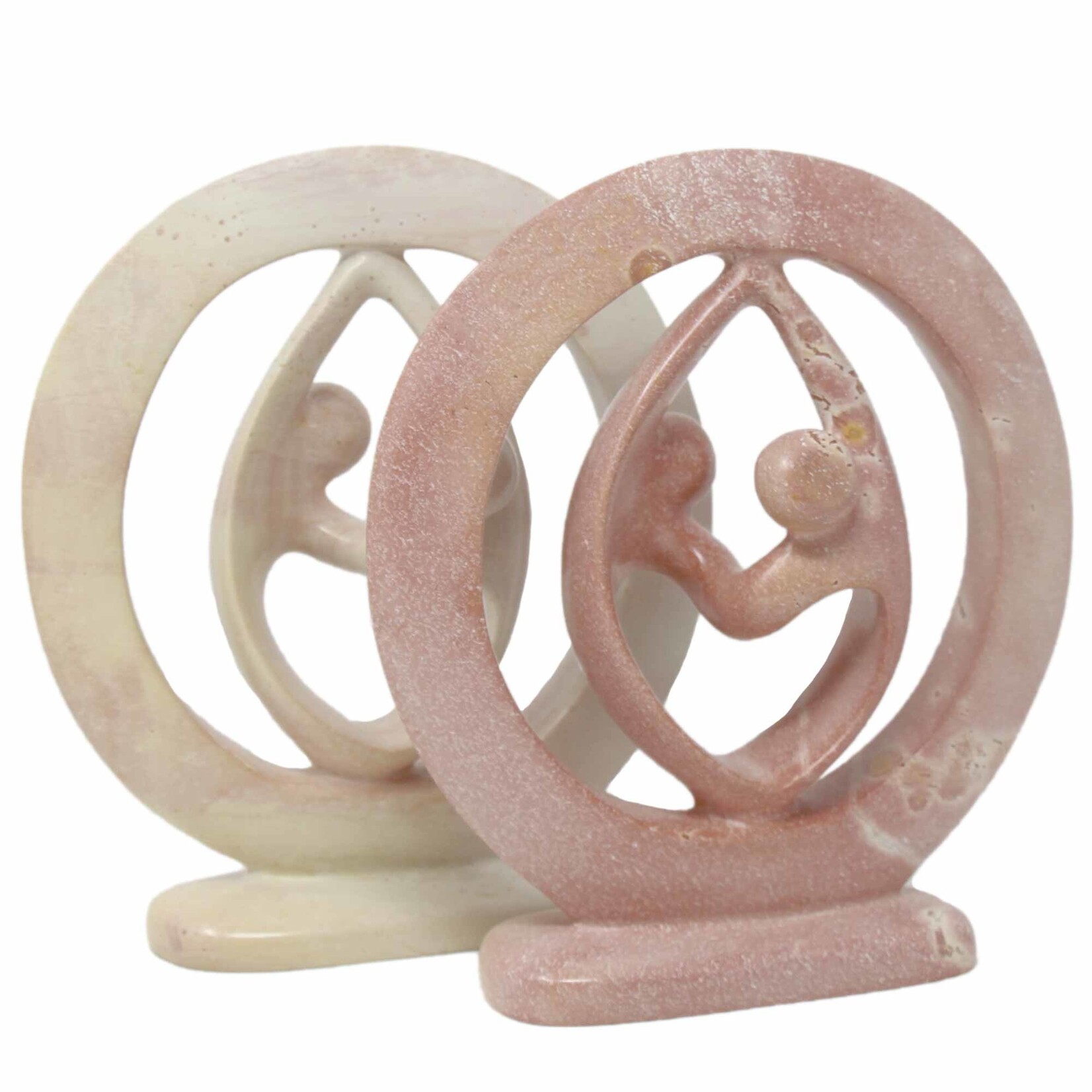 Global Crafts Lover's Embrace Soapstone Sculpture  8in- Natural