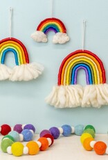 DZI Handmade Multi-Gold Rainbow Felt Wall Hanging